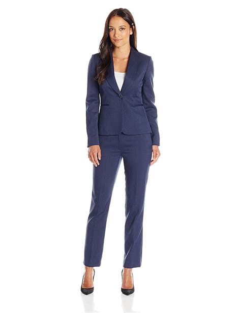 women petite navy blue suit.